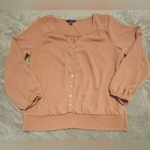 Apt. 9 Peach Button-Up Blouse